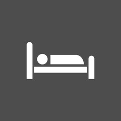 Icono de una cama. Servicio de alojamiento, hotel, descanso.