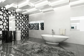 Naklejka na ściany i meble Interior of a stylish modern bathroom
