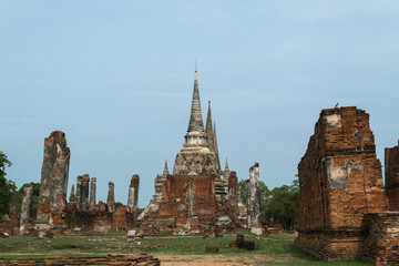 Obraz premium Ruined Old Temple of Ayutthaya, Thailand