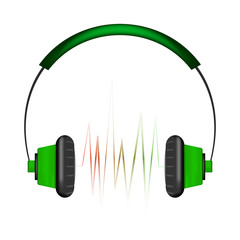 Green modern headphones