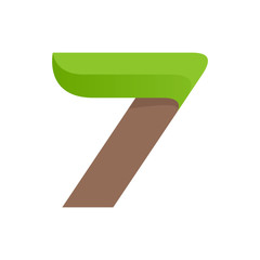 Number seven logo with speed green leaves.