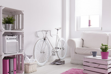 Bicycle storing in room
