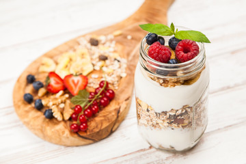 Muesli with berries dessert