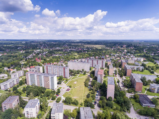 Typical socialist block of flats in Poland. East Europe. View fr