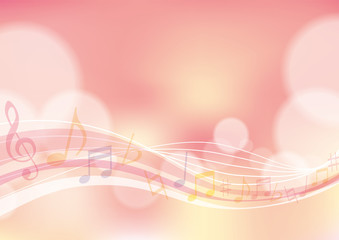 Naklejka premium music wavy background pink