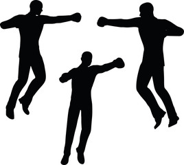 boxer businessman vector silhouette