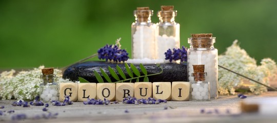  Globuli in Fläschchen mit Buschstaben