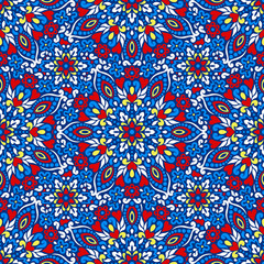Seamless background with abstract ethnic pattern.