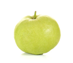 Fresh guava full ball on white background.