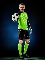 Foto op Canvas goalkeeper soccer man isolated © snaptitude