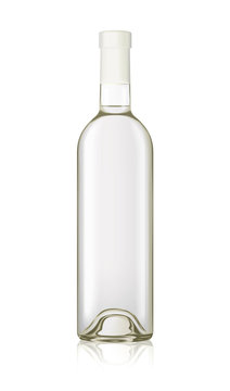 mockup realistic transparent water wine vodka isolated bottle vector