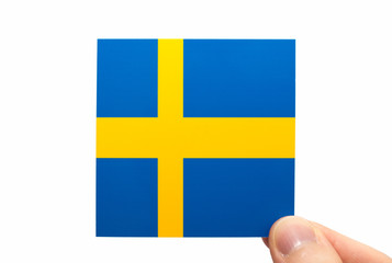 スウェーデンの国旗イメージ 白背景