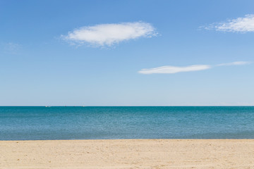 Sky, sea, sand. L'Ampolla, Catalonia, Spain