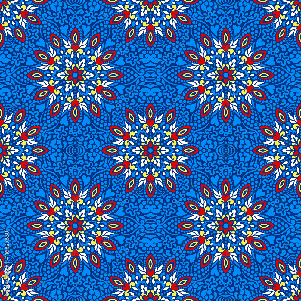 Poster seamless background with abstract ethnic pattern.