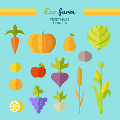 Eco Farm Conceptual Vector in Flat Style Design.