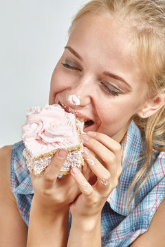 girl eating sweet