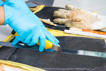Carbon fiber Kevlar composite material background