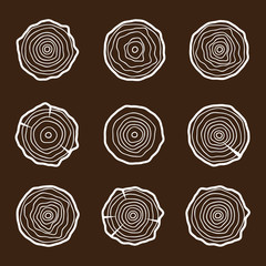 Set tree rings icons