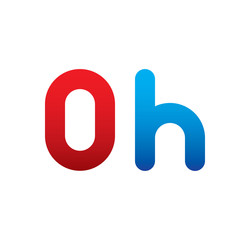 0h logo initial blue and red 