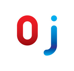 0j logo initial blue and red 