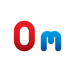 0m logo initial blue and red 