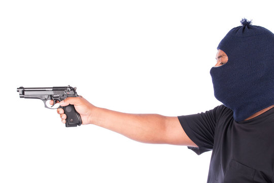 Bandit with gun in hand