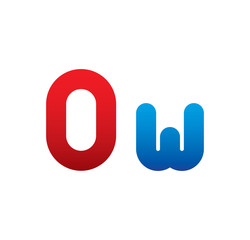 0w logo initial blue and red 