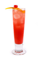 red lemonade on a white background