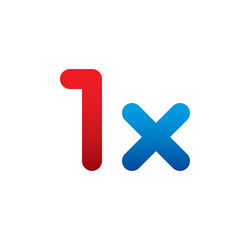 Obraz premium 1x logo initial blue and red 