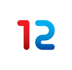 12 logo initial blue and red 