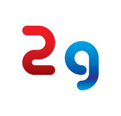 2g logo initial blue and red 