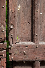 Rustic door slightly open
