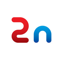 2n logo initial blue and red 