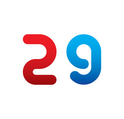 29 logo initial blue and red 