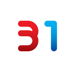 31 logo initial blue and red 