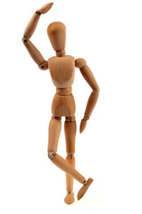 Mannequin en bois en train de danser 