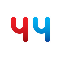 44 logo initial blue and red 