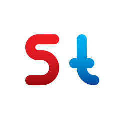 5t logo initial blue and red 