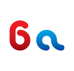 6a logo initial blue and red 