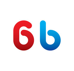 6b logo initial blue and red 