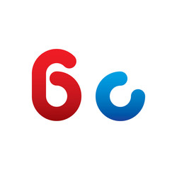 6c logo initial blue and red 