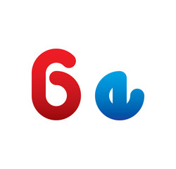 6e logo initial blue and red 