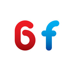6f logo initial blue and red 