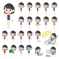 school girl regular swimwear style