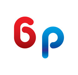 6p logo initial blue and red 