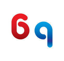 6q logo initial blue and red 