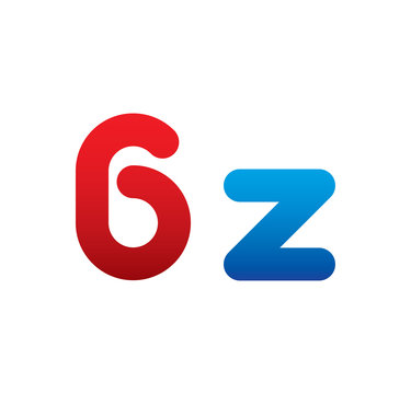 6z logo initial blue and red 