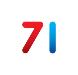 7l logo initial blue and red 