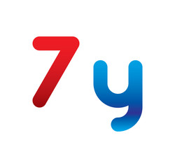 7y logo initial blue and red 