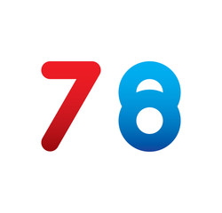 78 logo initial blue and red 